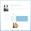 English booklet page showing information for a Japanese cookie