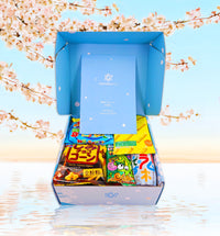 Open Sakura Box with a representative Japanese snack assortment