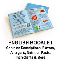 Open English information booklet for the Sakura Box snack assortment