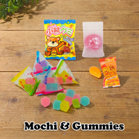 Selection of Japanese mochi and gummy candies