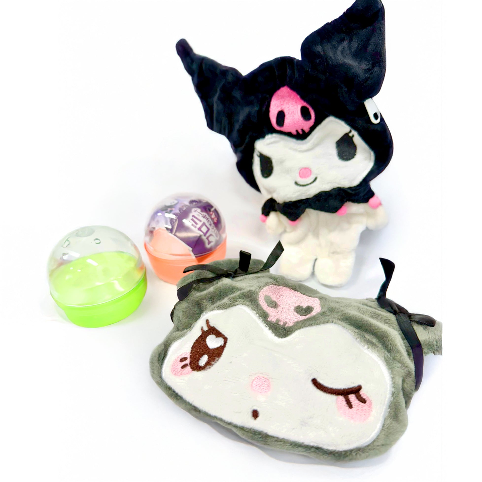 Kuromi Plush Pouch Gacha Capsule Toy Full Set