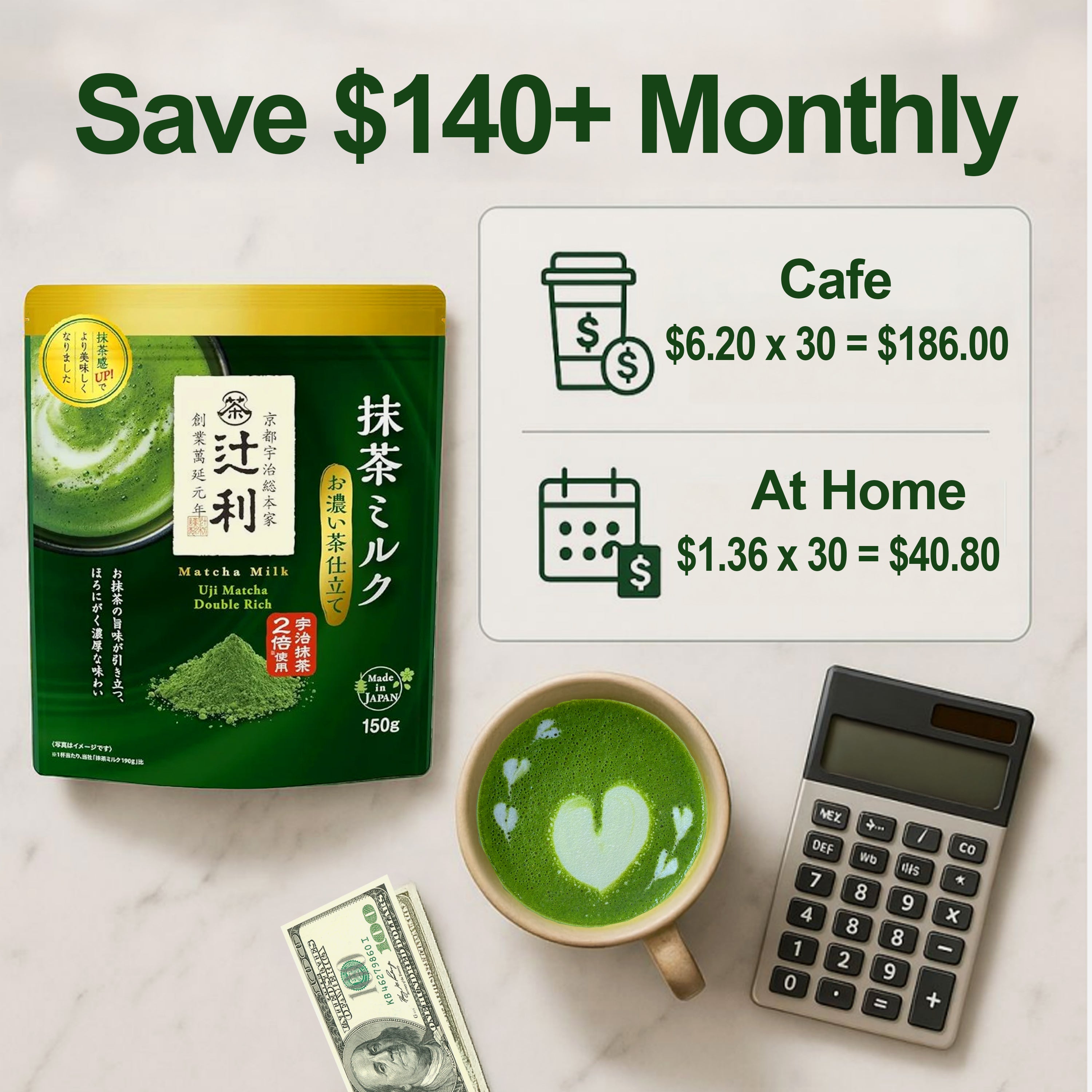 Tsujiri Matcha Milk Uji Double Rich 150g