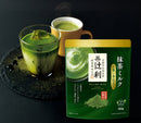 Tsujiri matcha milk powder with hot and iced matcha drinks