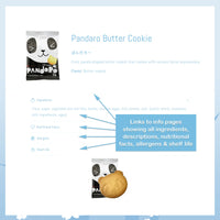 English booklet page showing information for a Japanese cookie