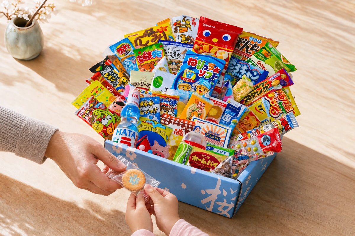 A Sakura Box assortment shared in a warm home setting